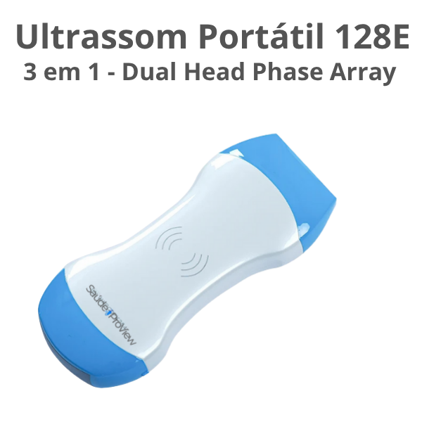 Ultrassom Portátil Inteligente Handheld, WiFi, 128 Elementos, Multifuncional 3 em 1 - 2025