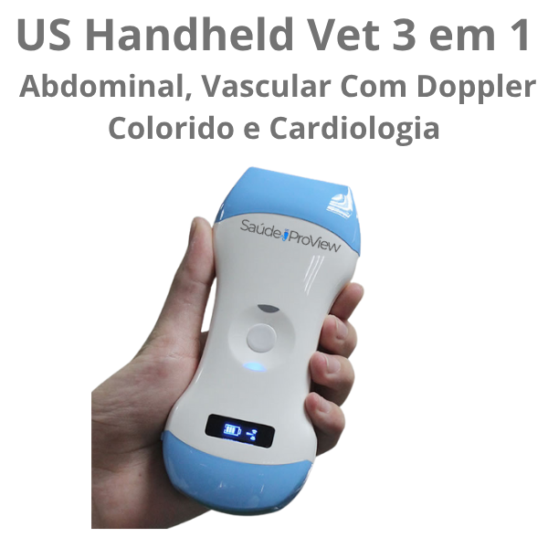 Ultrassom Portátil Veterinário SaúdeProView Handheld, WiFi, 128E 3 em 1