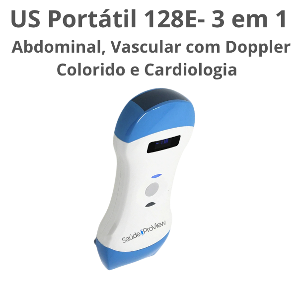 Ultrassom Portátil Inteligente Handheld, WiFi, 128 Elementos, Multifuncional 3 em 1 - 2025
