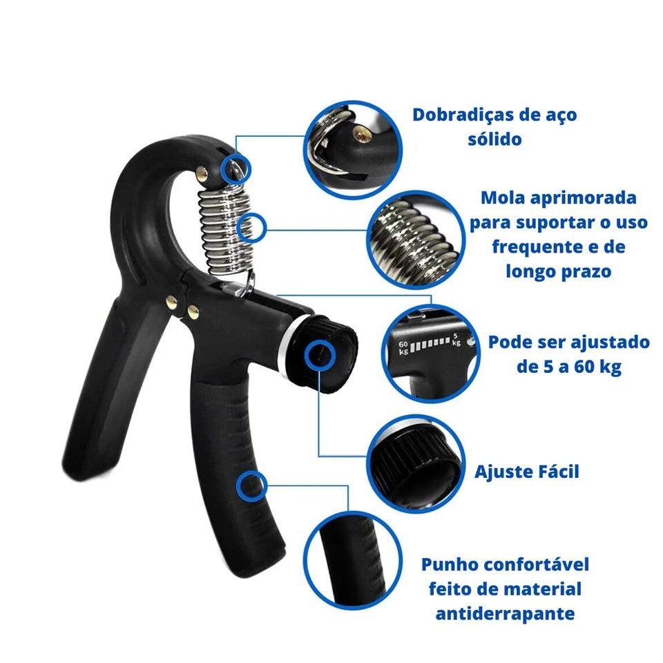 Flexor Force - Mãos e Antebraços Fortes e Grandes Hand Grip Resistente e Regulável 5 a 60kg