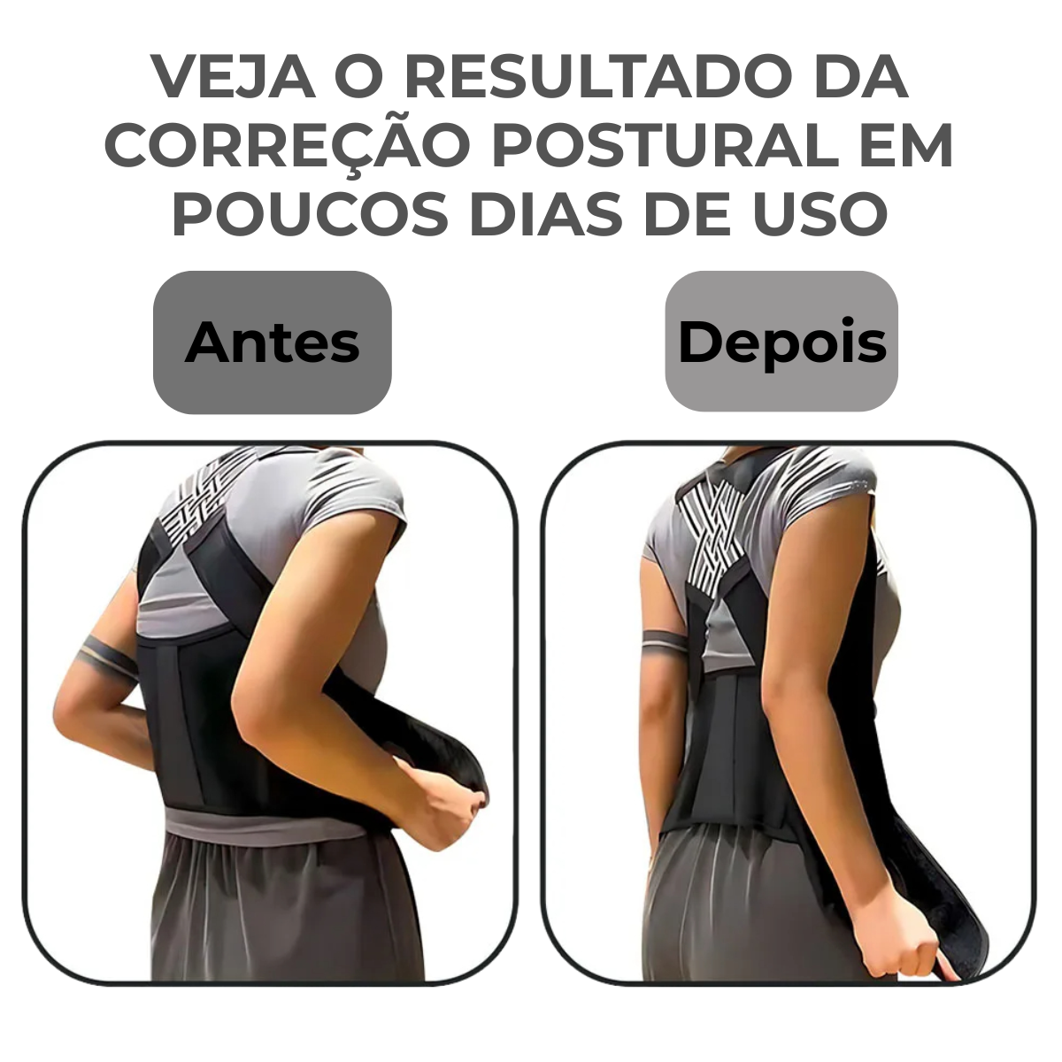 Cinta Corretor Postural Ortopédico Ajustável Alinhar Coluna Lombar e Dorsal Unissex, Alivio de Dores