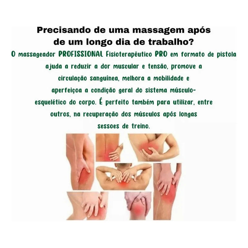 Pistola Massageadora Corporal Vibratória para Relaxamento Muscular Massage Gun