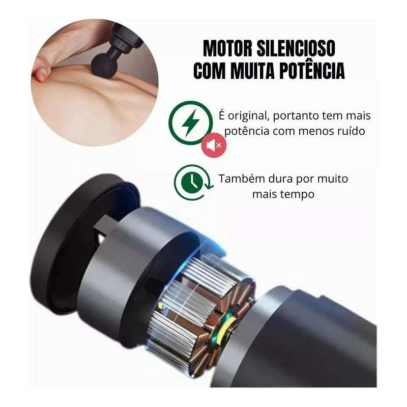 Pistola Massageadora Corporal Vibratória para Relaxamento Muscular Massage Gun