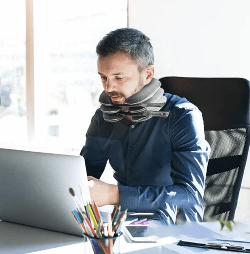 Colar Inflável para Alongamento do Pescoço, Corrigir Postura e Aliviar Dores