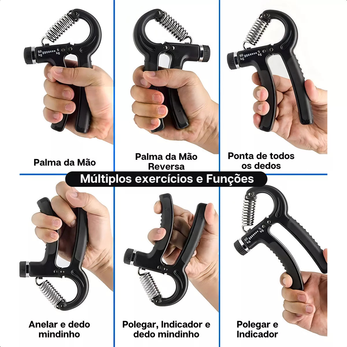 Flexor Force - Mãos e Antebraços Fortes e Grandes Hand Grip Resistente e Regulável 5 a 60kg