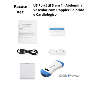Ultrassom Portátil Veterinário  SaúdeProView Handheld, WiFi, 128E 3 em 1
