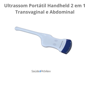 Ultrassom Portátil  2 em 1 , Dual Head, Phase Array, 128 Elementos,  Multifuncional Transvaginal e Abdominal, WiFi, Handheld
