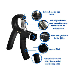 Flexor Force - Mãos e Antebraços Fortes e Grandes Hand Grip Resistente e Regulável 5 a 60kg