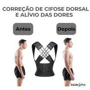 Cinta Corretor Postural Ortopédico Ajustável Alinhar Coluna Lombar e Dorsal Unissex, Alivio de Dores