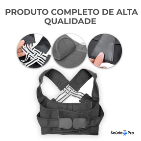 Cinta Corretor Postural Ortopédico Ajustável Alinhar Coluna Lombar e Dorsal Unissex, Alivio de Dores