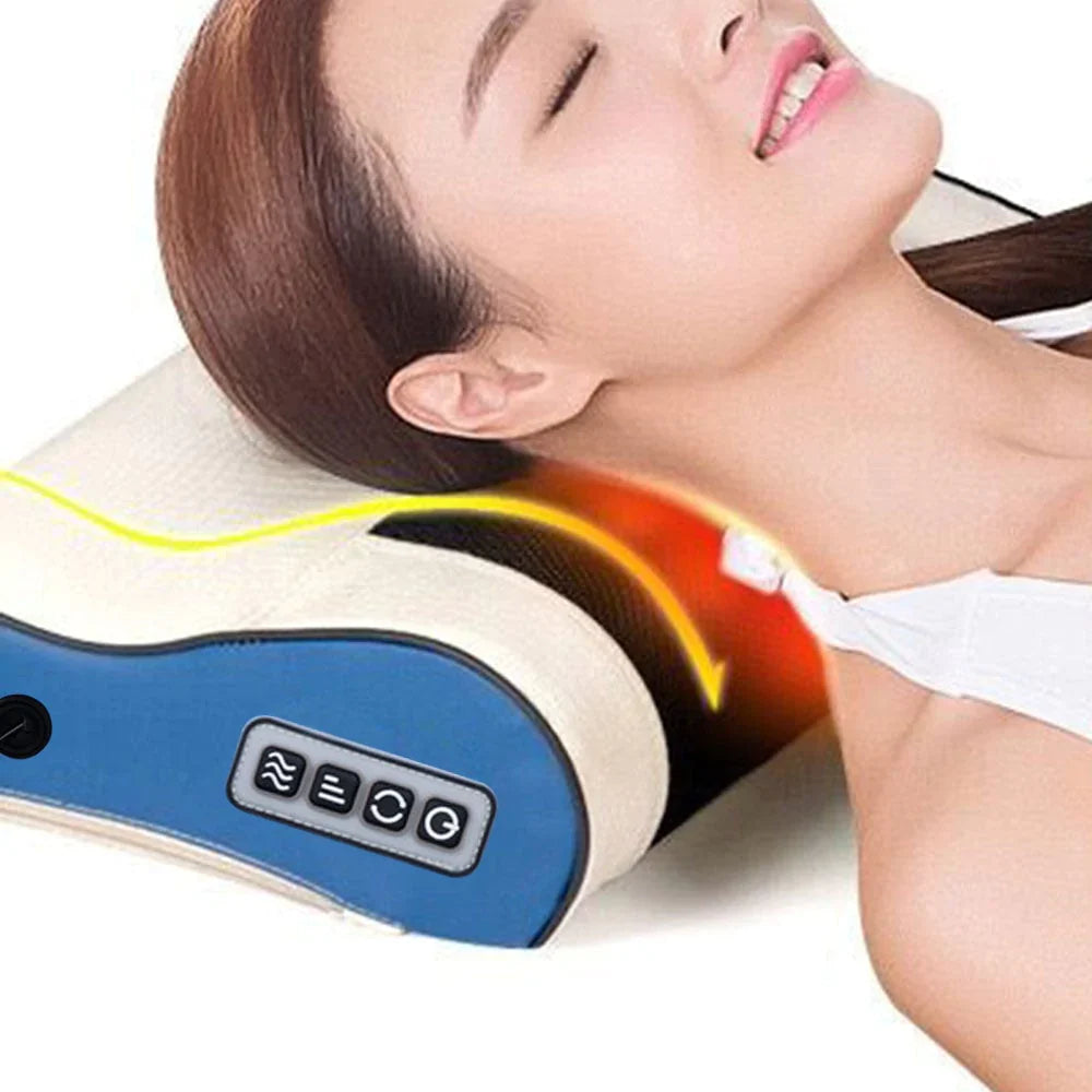 Travesserio Massageador Elétrico  Multifuncional para Pescoço | Relaxamento e Saúde